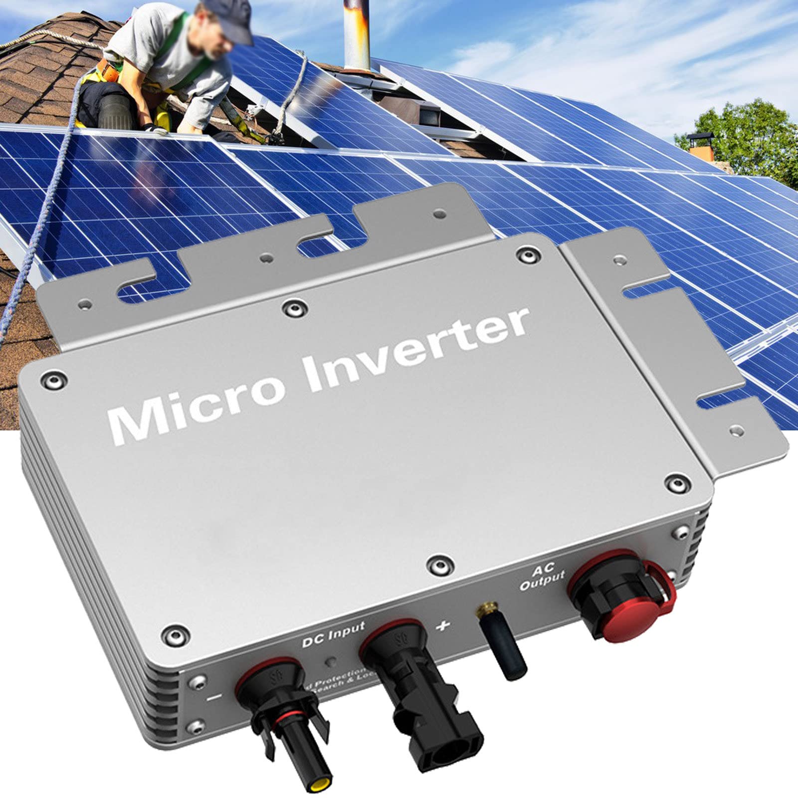 Micro Inverter, Solar Power Grid Tie Inverter, Stop aluminium Wifi Solar Fotowoltaiczny system zasilania na dach na zewnątrz, 120/230 V automatyczna identyfikacja i wodoodporność IP65,350W