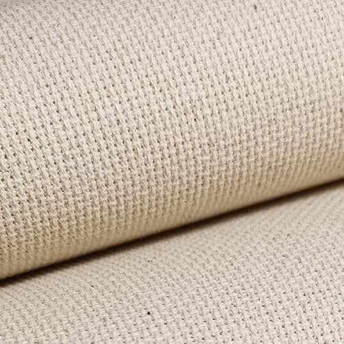 Vista 10 de KCS 59" x una yarda 18 Ct Counted algodón Aida tela de punto de cruz (blanco antiguo)