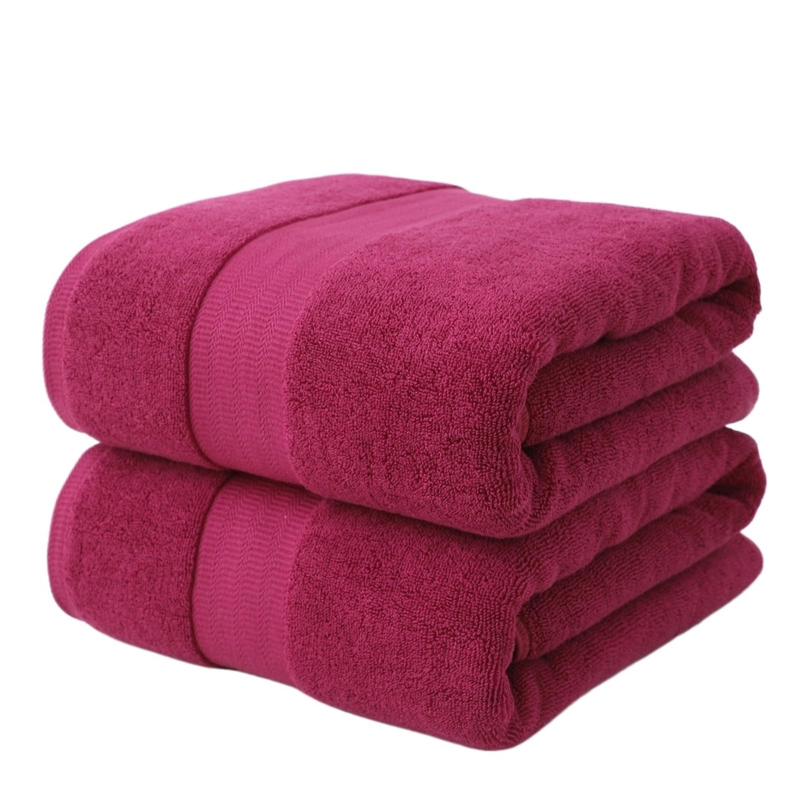 Teli da bagno grandi in filato ad anelli, 2 pezzi, cotone, teli da bagno, peso più leggero, asciugatura più rapida, super assorbenti, asciugamani da bagno di grandi dimensioni(Dark red)