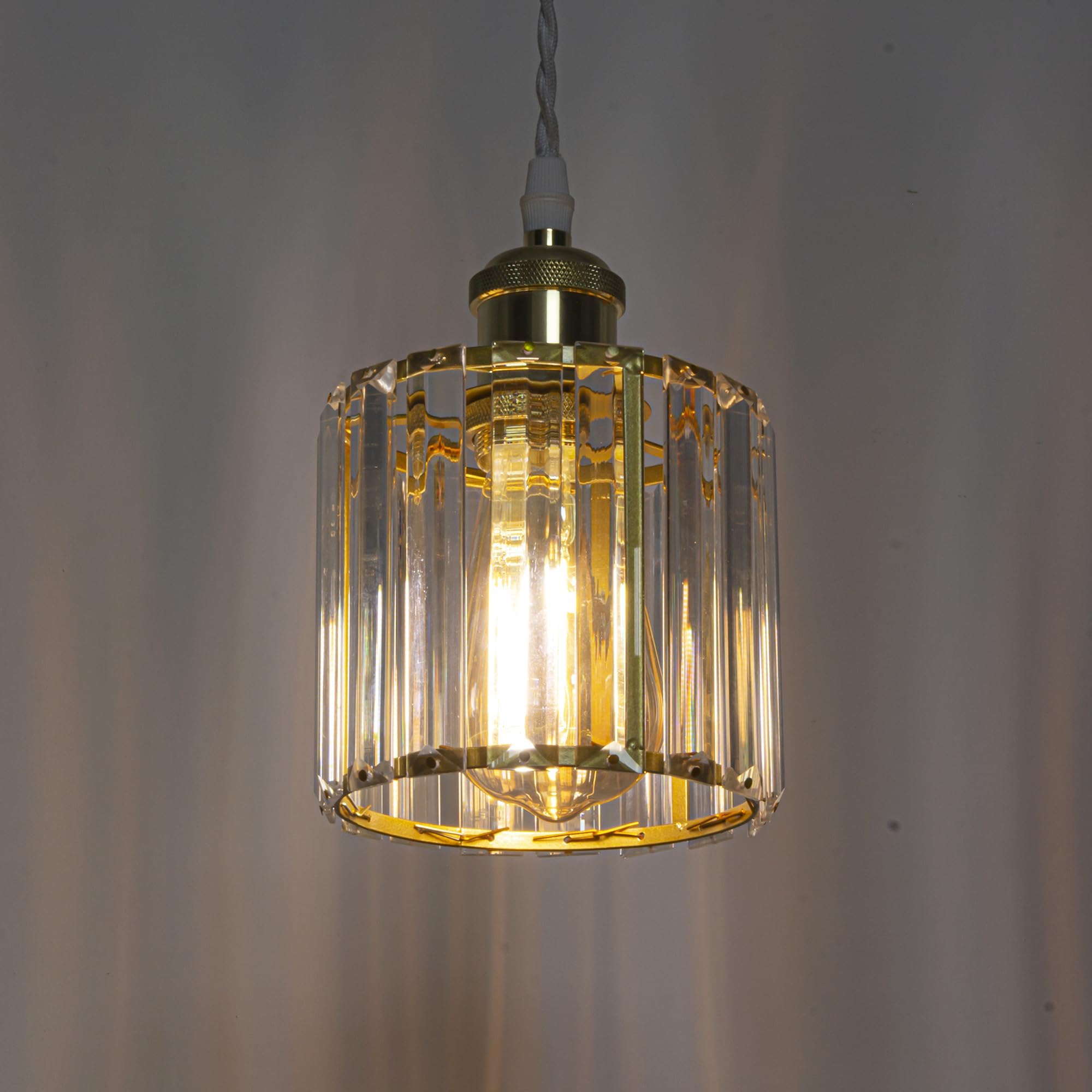 Plafoniera con sensore di movimento interno, moderna lampada da soffitto in cristallo, sensore di movimento con cavo da 4,5 m e portalampada E27, per corridoio, bagno, scale, garage, oro