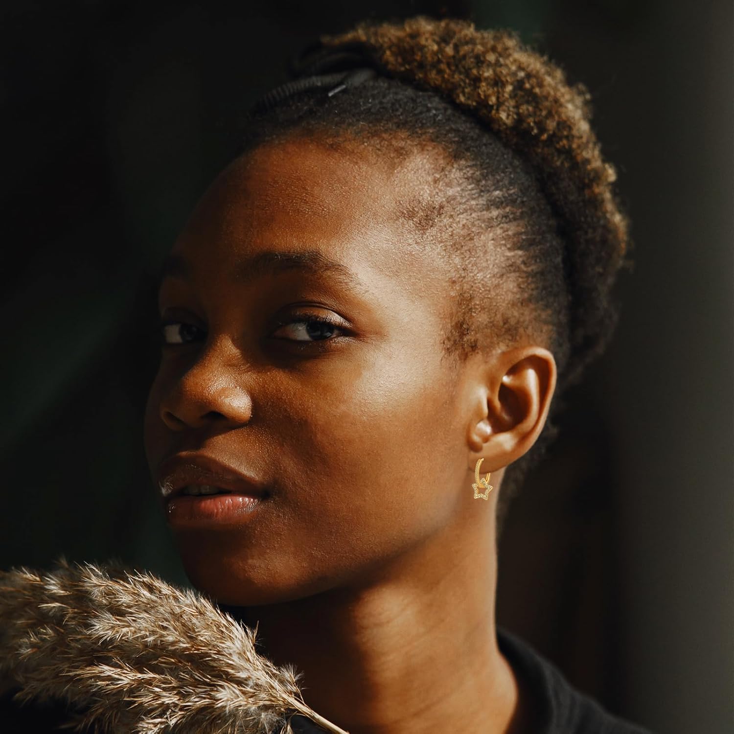 925 Sterling Silver Earrings for Women, Sun Moon and Star Earrings, Dangle Drop Huggie Earrings, Cubic Zirconia Dangle Hoop Earrings Jewelry Fashion Valentines Birthday Gifts - Image 6