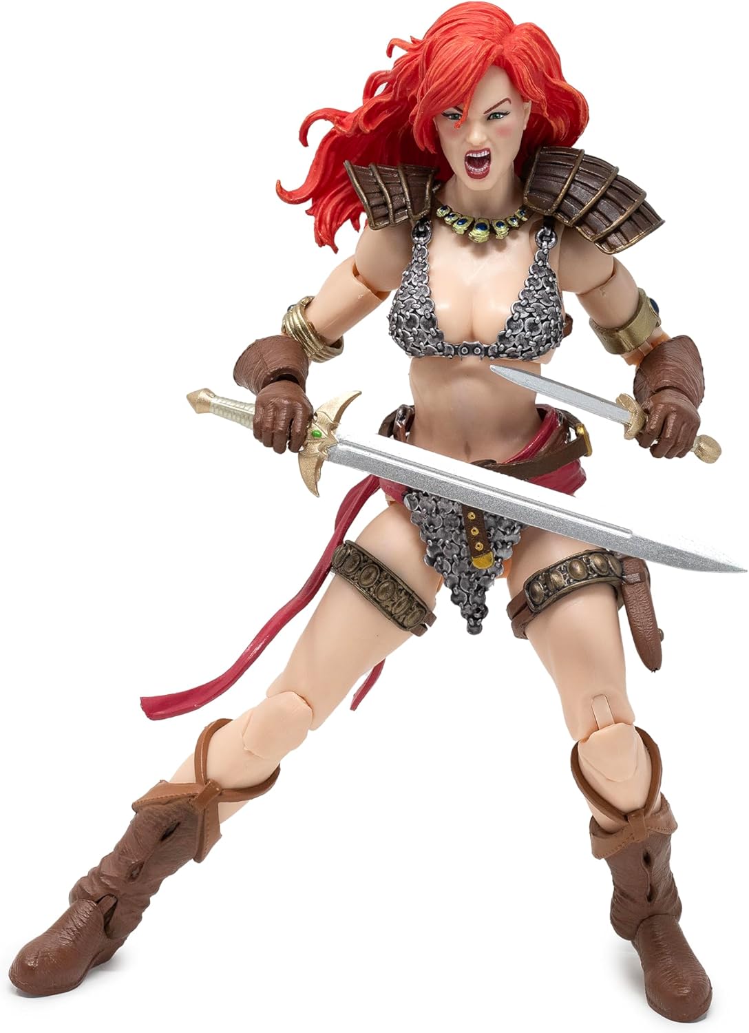 Boss Fight Studio Epic H.A.C.K.S. Red Sonja Deluxe Action Figure – Highly Articulated Collectible, Customizable Figurine with Complete Accessories, Armor, and Interchangeable Parts – 1:12 Scale