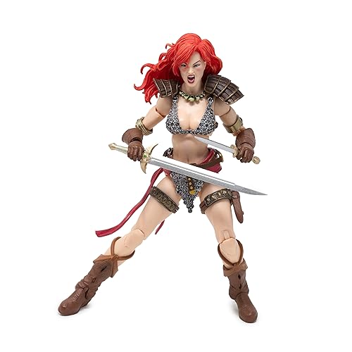 Boss Fight Studio Epic H.A.C.K.S. Red Sonja Deluxe Action Figure – Highly Articulated Collectible, Customizable Figurine with Complete Accessories, Armor, and Interchangeable Parts – 1:12 Scale