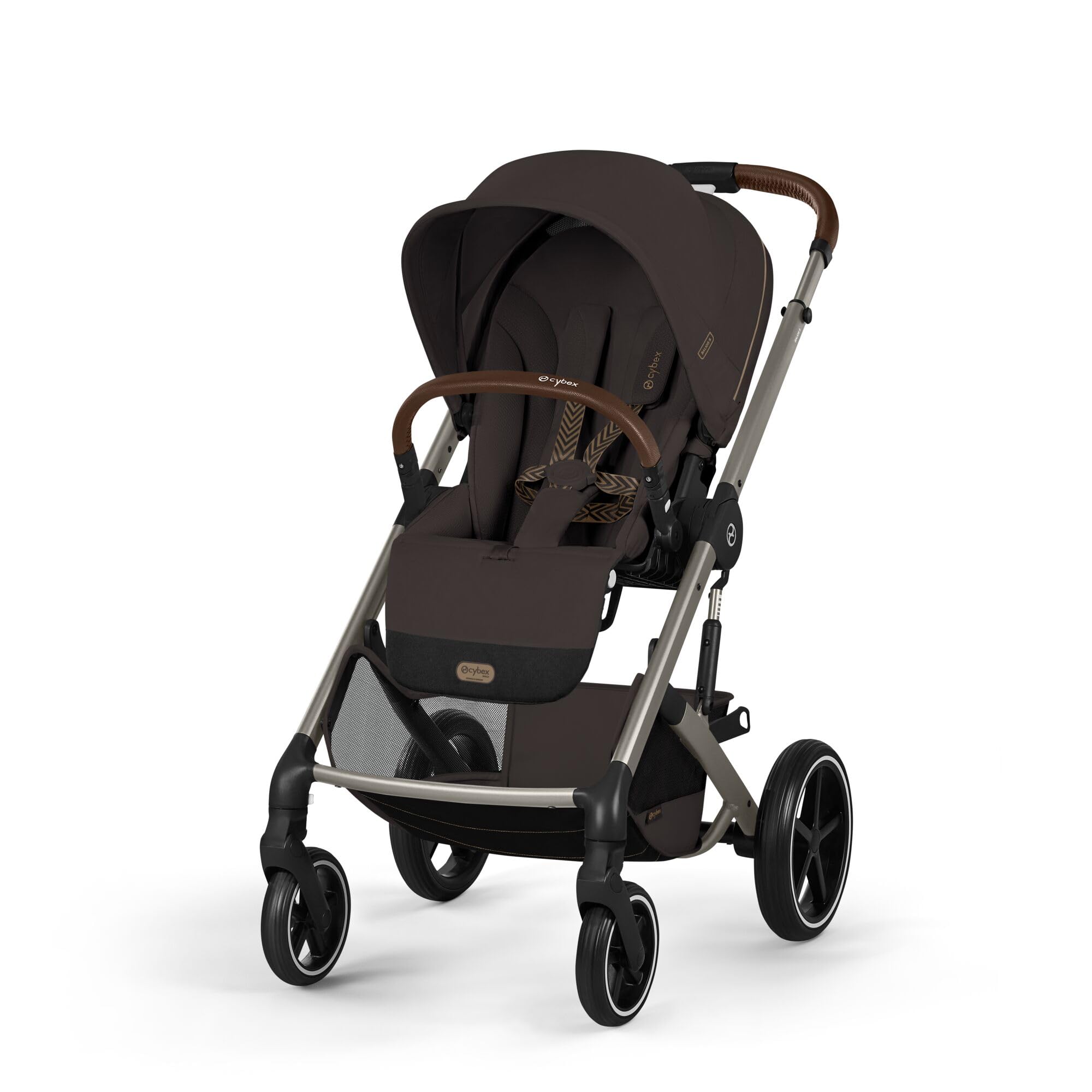 CYBEX Gold Poussette BALIOS S LUX, Chocolate Brown | De la naissance à 4 ans, jusqu'à 22 kg max, système de voyage, position allongée ergonomique, roues tout-terrain