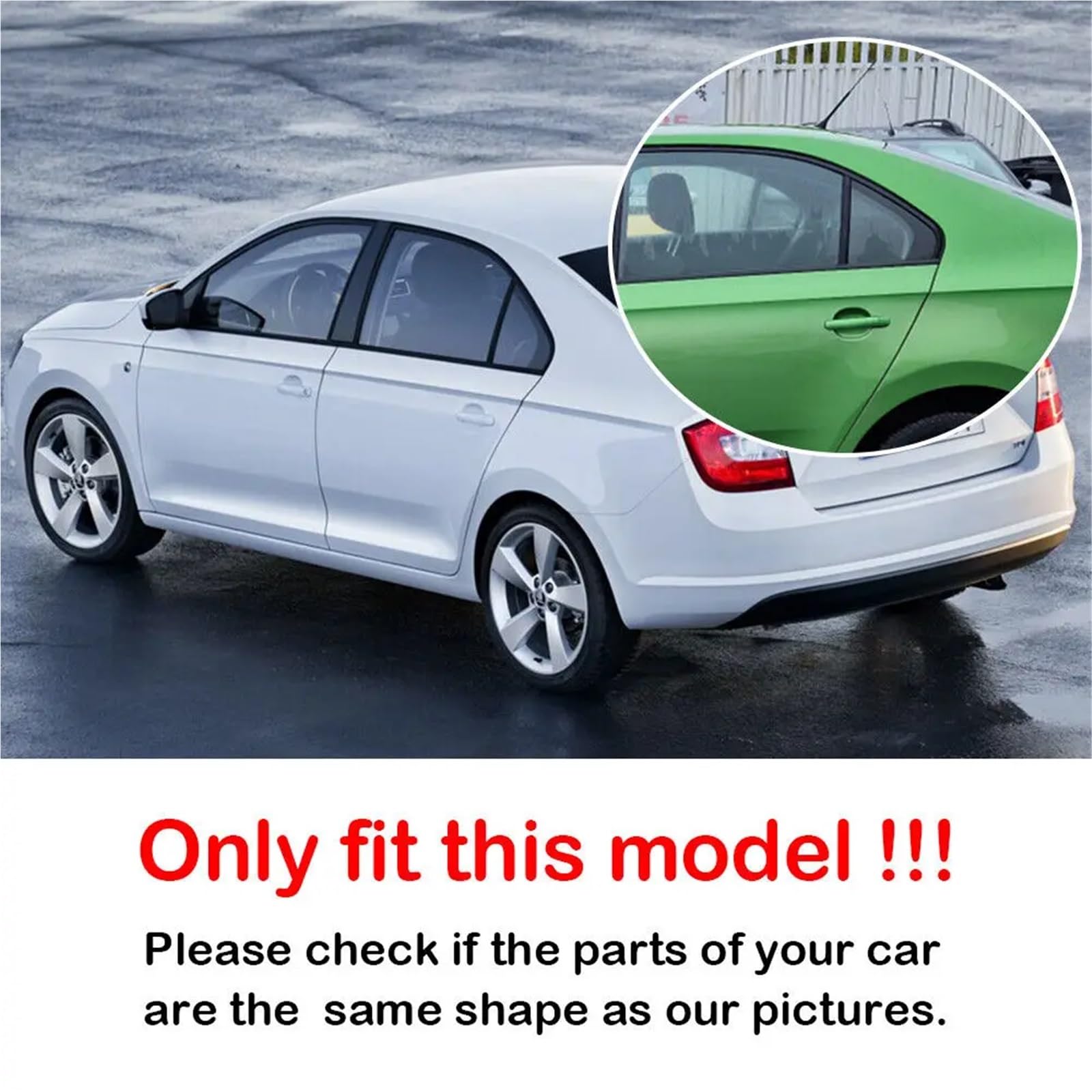 Spoiler Migawki Tylnej Szyby Pasuje do Skody Rapid Sedan 2012-2018, naklejka na tylną żaluzję, boczną osłonę okna, wlot powietrza ABS(Carbon)