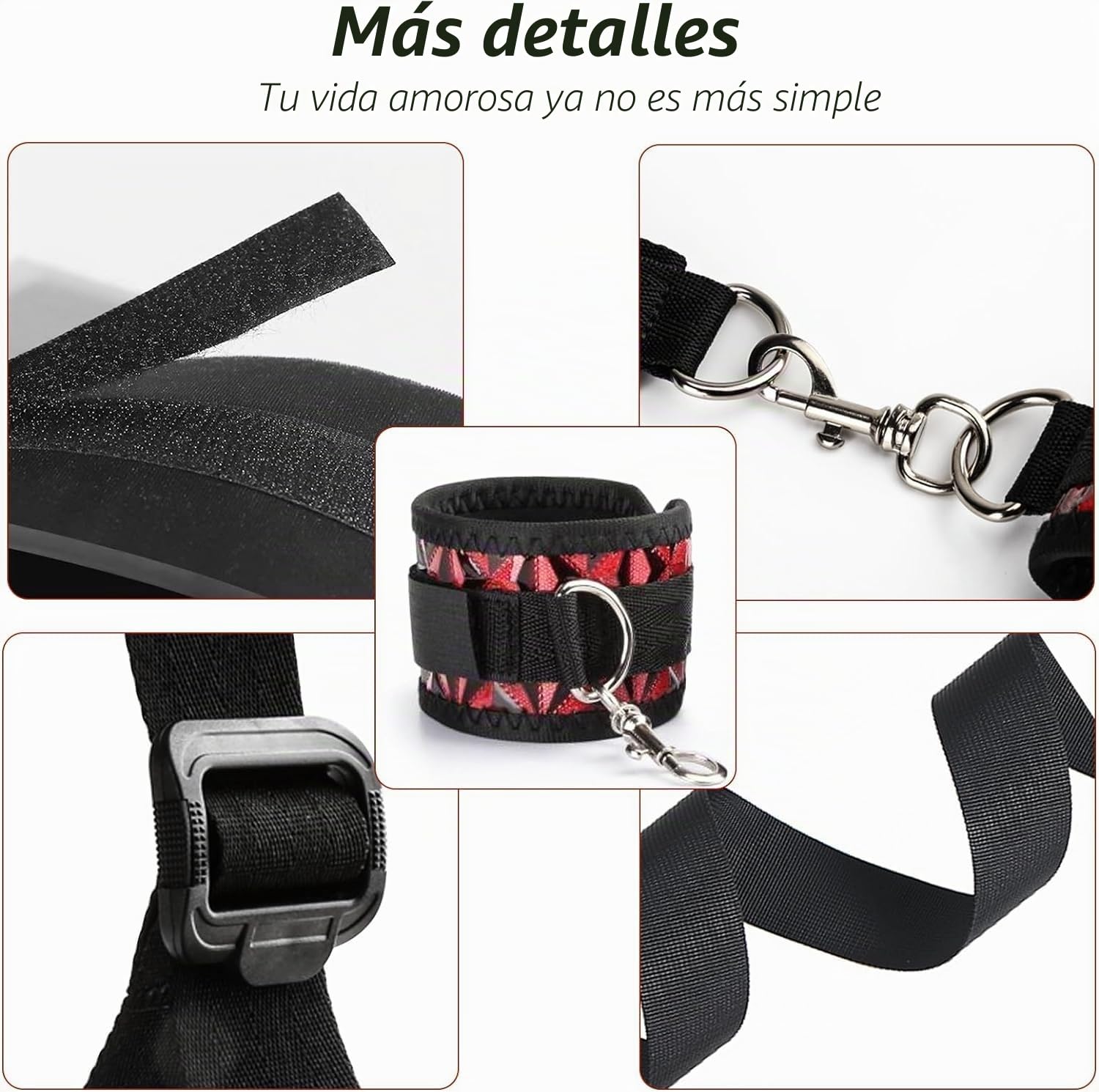 Sex Toys - Cojín de posición con correa de piel para bondage, muebles de rampa sexual para parejas de apoyo de posición profunda, arnés sexual para muslos y grilletes ajustables para mujeres y hombres