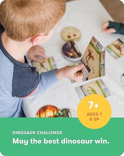 Miniatura 2 de SimplyFun Dinosaur Challenge - Aprende sobre dinosaurios y análisis situacional - Juego de cartas atractivo y educativo para niños - 2 a 4 jugadores
