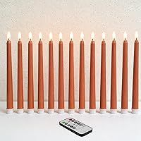 Vista 15 de Velas Cónicas Sin Llama Color Rosa con Control Remoto, Juego de 12 Candeleros LED Navideños a