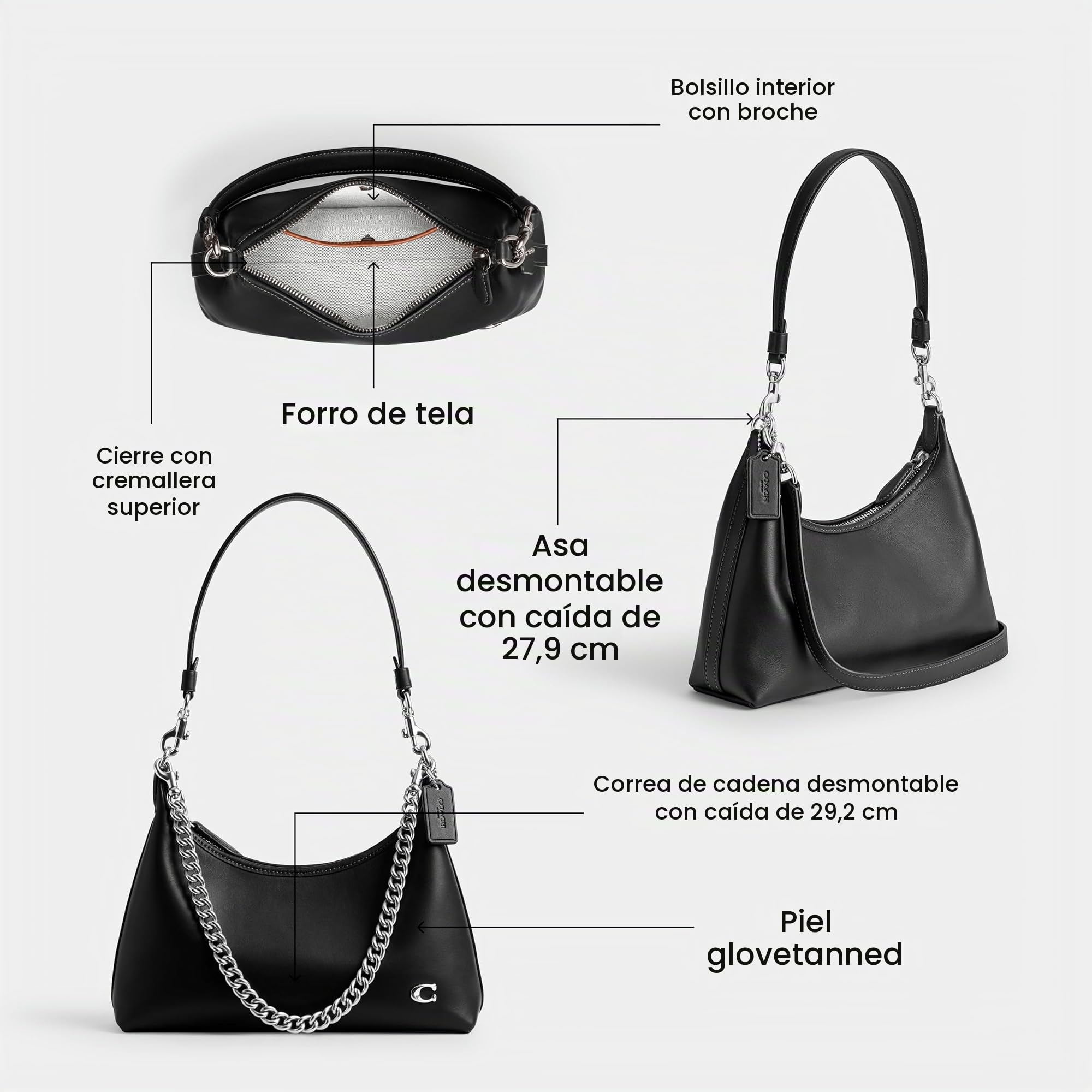 COACH Juliet Shoulder Bag 25, SHB-Bolso de Hombro para Mujer, Talla única