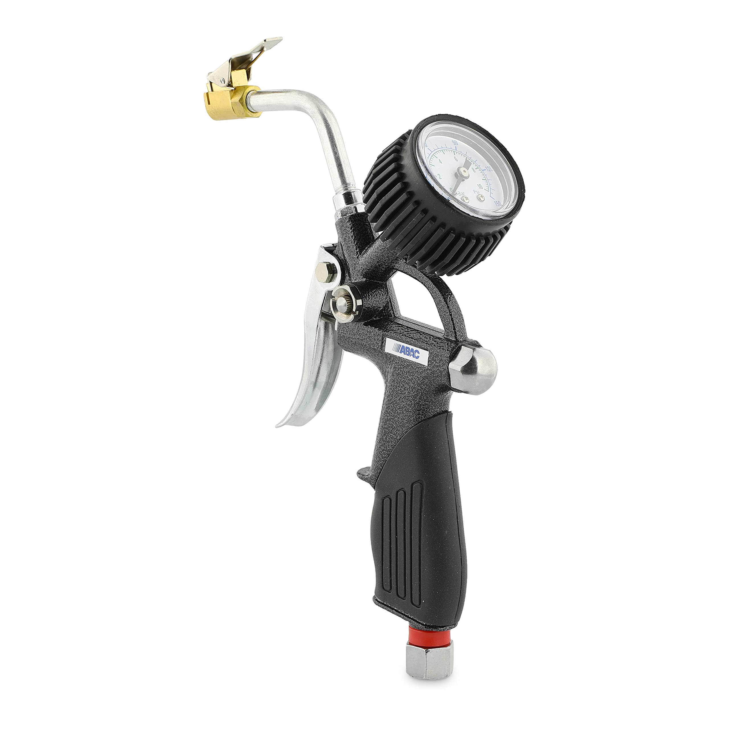 ABAC Kit Gonfiaggio per Compressore 5 Pezzi G-812IG, Inclusi Gonfiagomme con Manometro, Tubo a Spirale 5 m, 3 Adattatori, Pressione Max 8 Bar