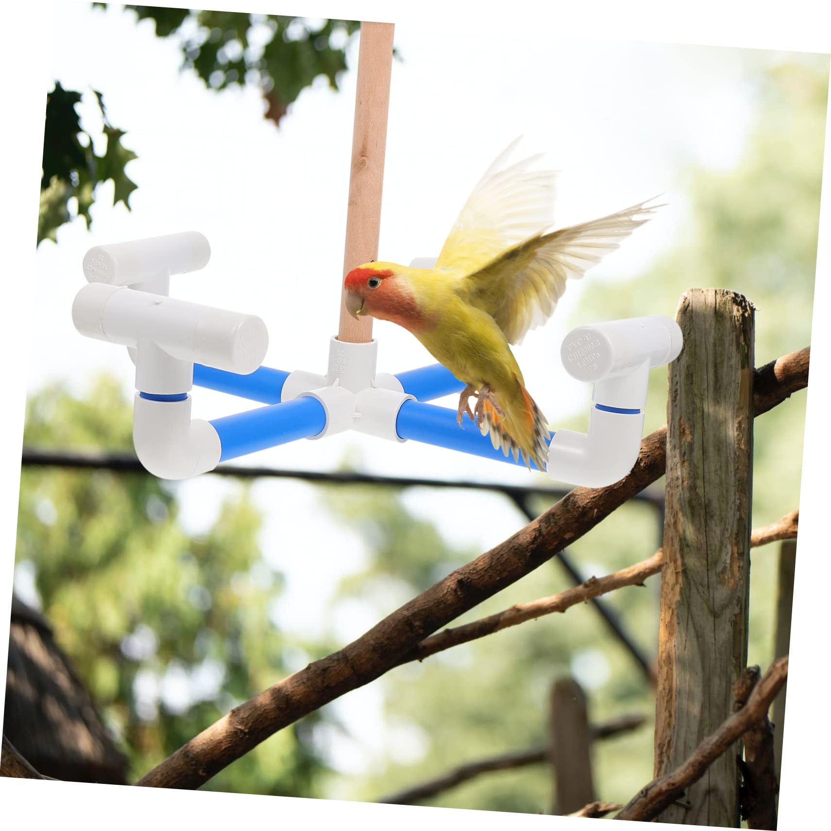 DOITOOL Juguete Giratorio para Pájaros, 1 Pieza de Madera y Plástico | Loro y Ave, Uso en Jaula o Parque, Ayuda al Ejercicio de Trepa, Formato Interactivo