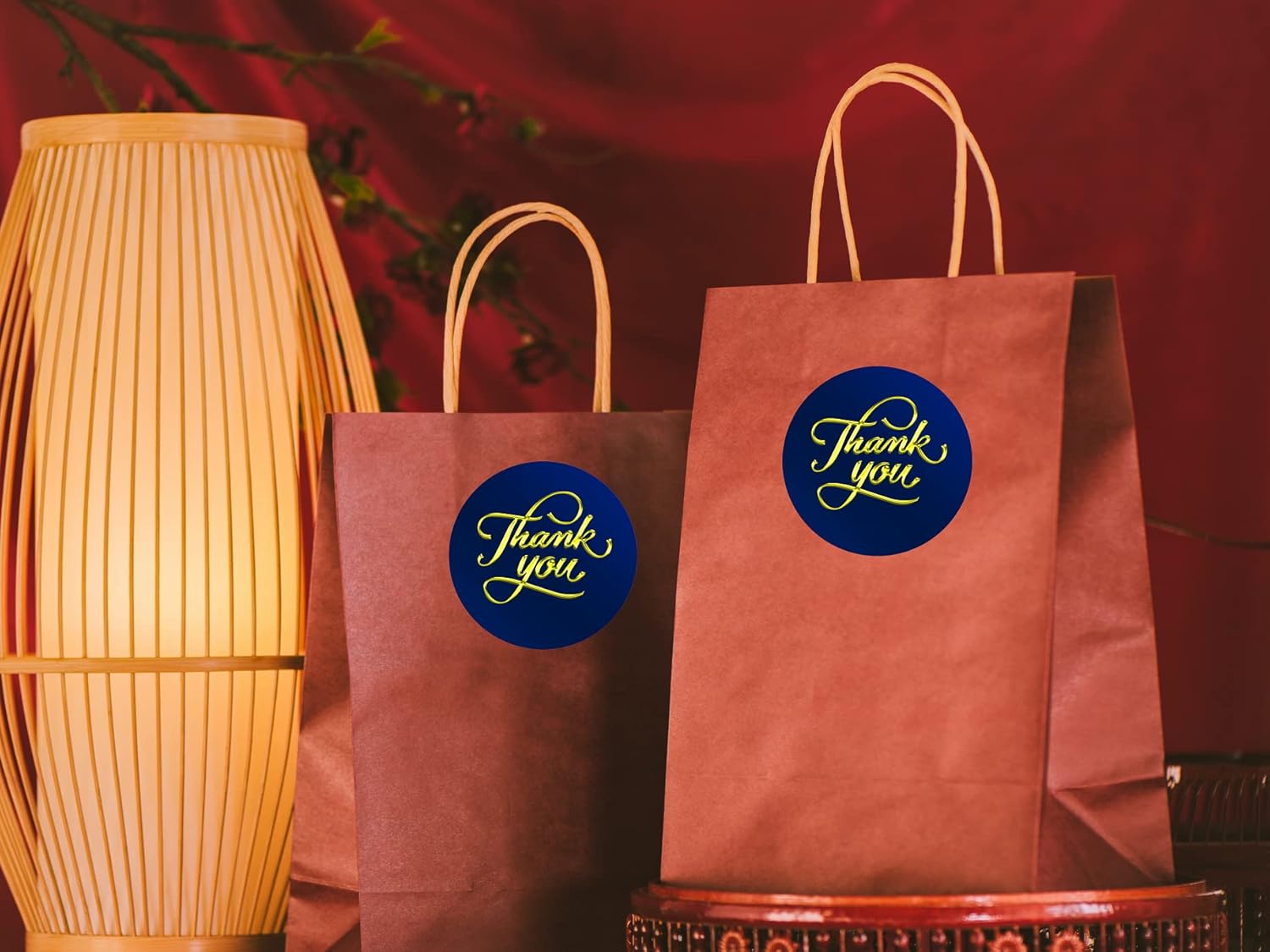 40 Thank You Stickers, 2 Inch Big Round Glossy Labels, Great for Weddings, Bridal Shower, Engagement Party, Birthday, Baby Shower, Party Favors Décor, Tags, Games and Supplies. Made in USA. Blue - Image 2