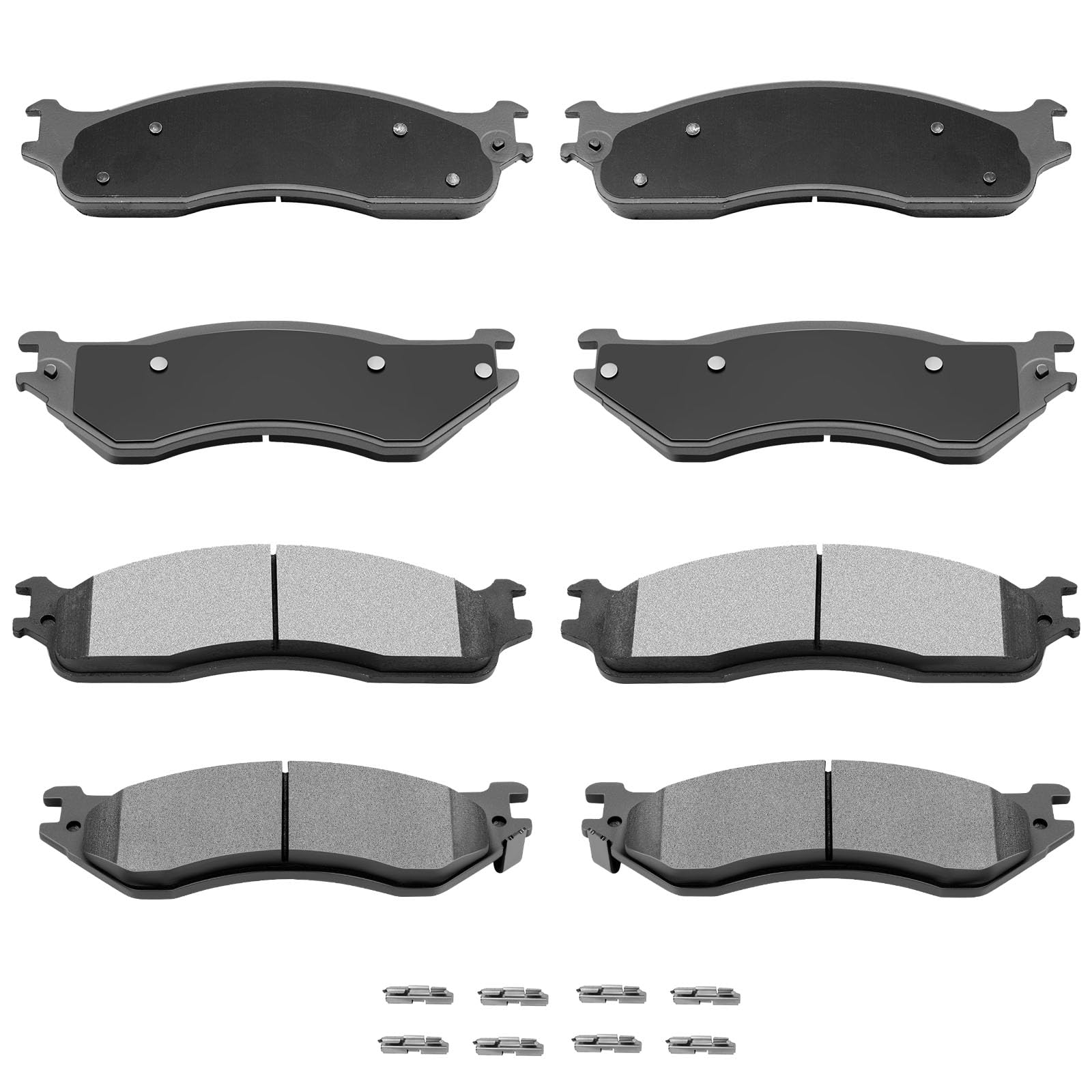 AUTOMUTO 8PC Front &amp; Rear Semi-Metallic Disc Brake Pads Set D702 D965