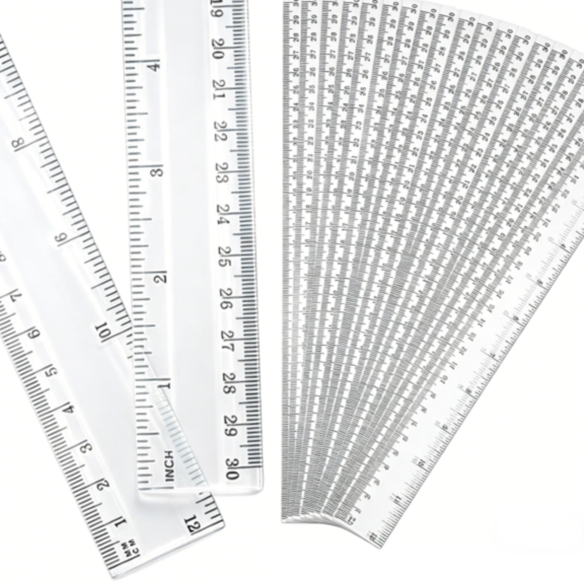Snapklik.com : Eboot 20 Pack 12 Inch Clear Plastic Rulers Bulk, Easy-to ...