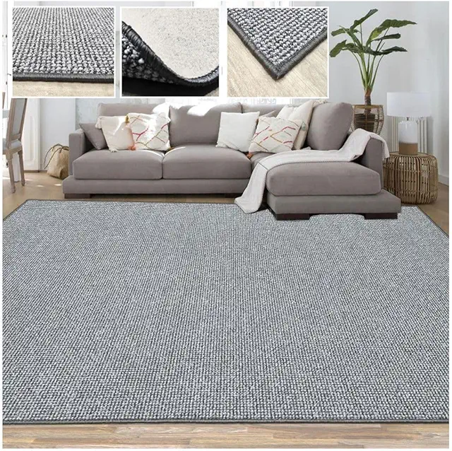 Alfombra de Yute Barata Rustica Natural para Salón y Dormitorio, 40x60 cm