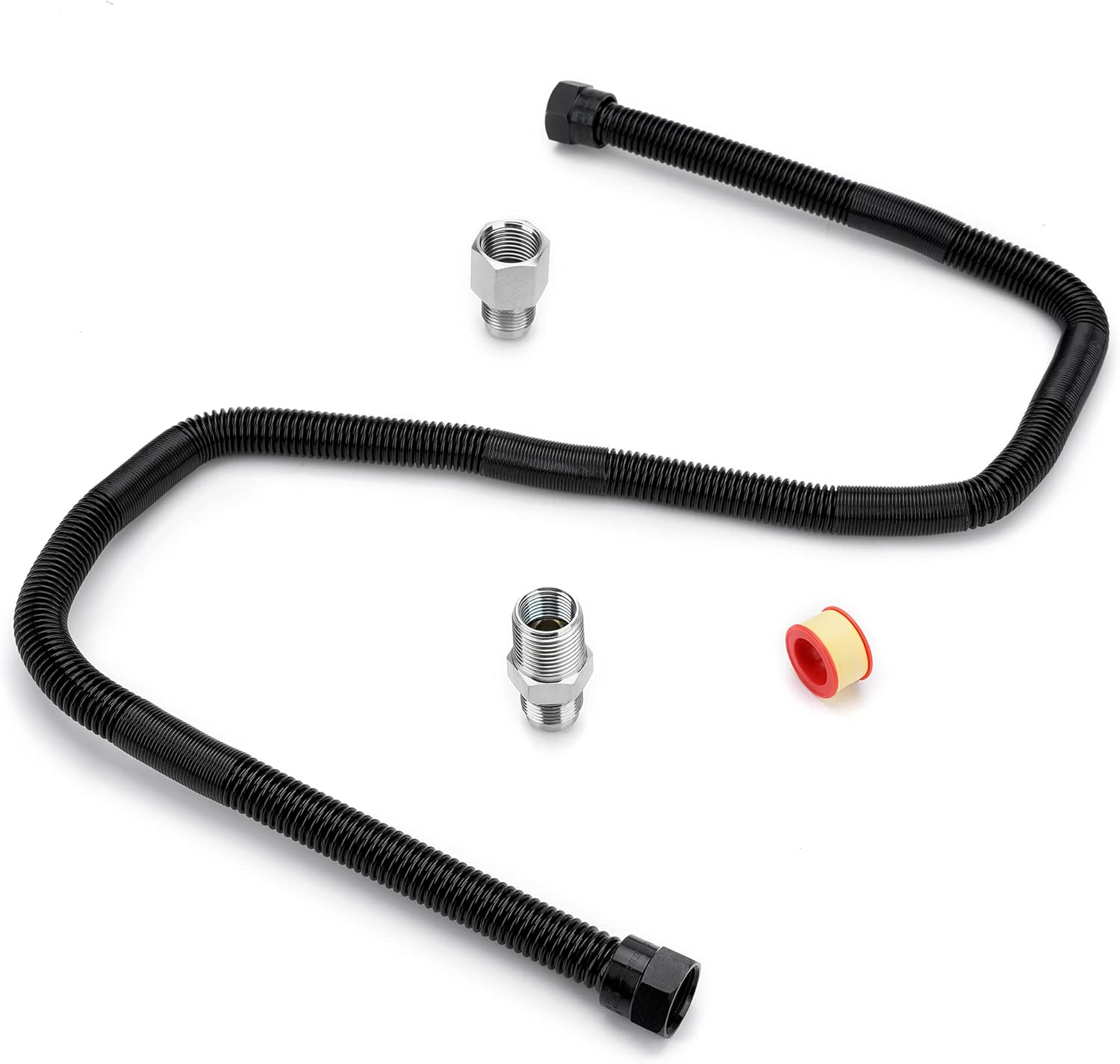 Stanbroil 1/2" OD x 3/8" ID 36" Non-Whistle Flexible Flex Gas Line Connector Kit for NG or LP Fire Pit and Fireplace