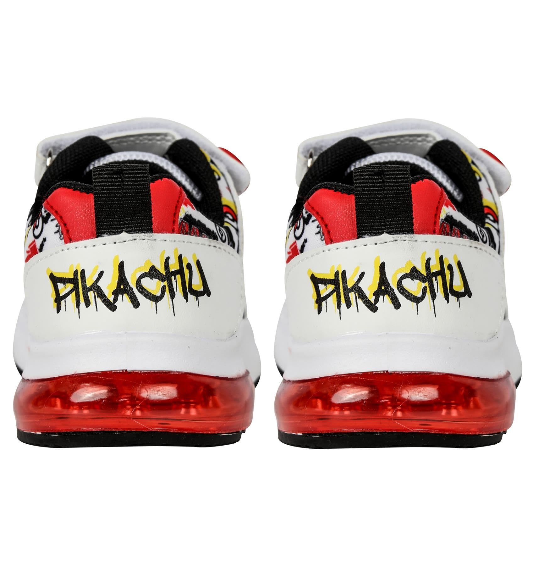 Pokémon Scarpe da ginnastica Pikachu per bambini e ragazzi, con licenza ufficiale, con suola lampeggiante a LED, tomaia in poliuretano e chiusura a sfera Pok Ball, esclusiva A2Z 4, design per bambini