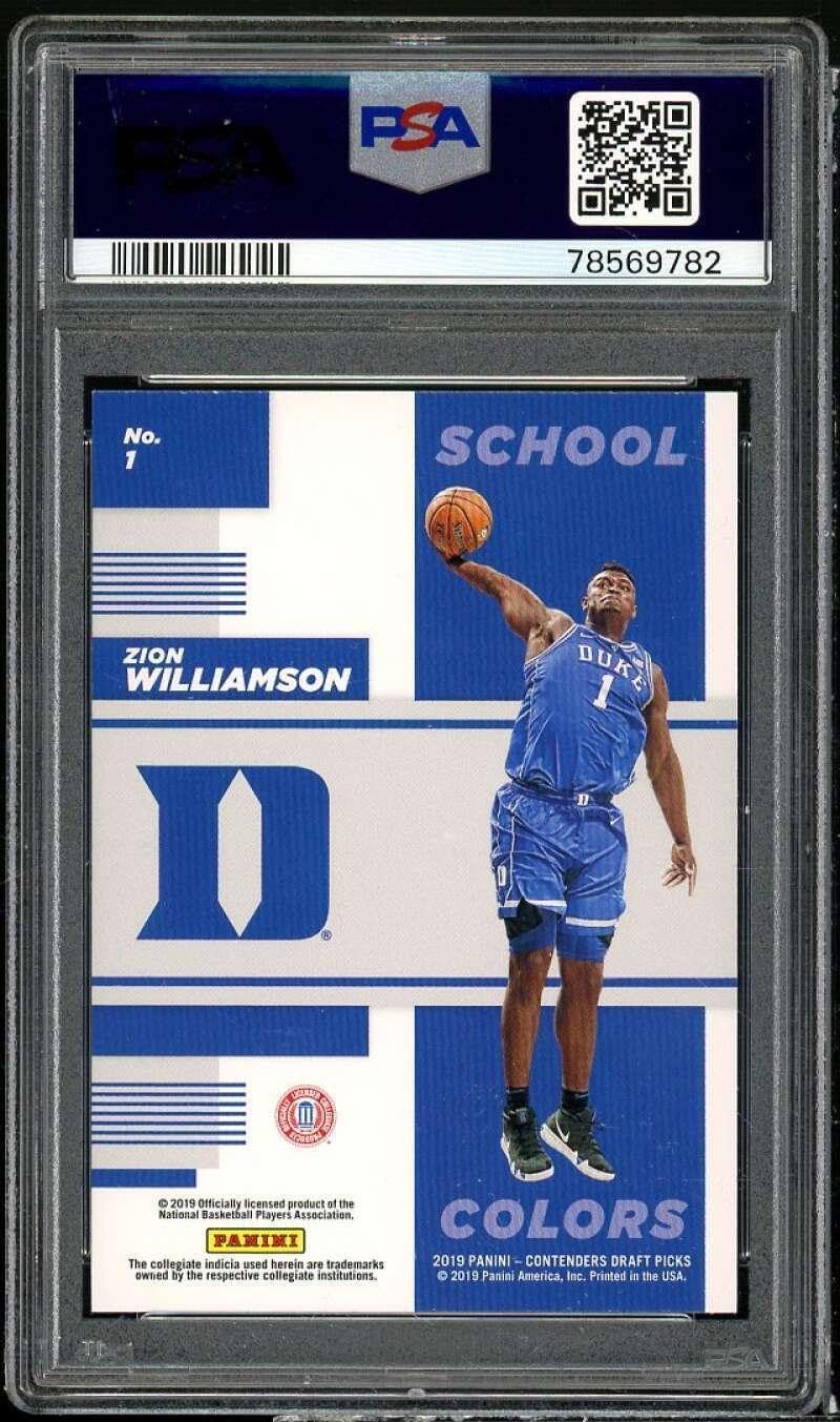 Zion Williamson Rookie Card 2019-20 Panini Contenders DP School Colors #1 PSA 10 - Basketball Slabbed Rookie Cards