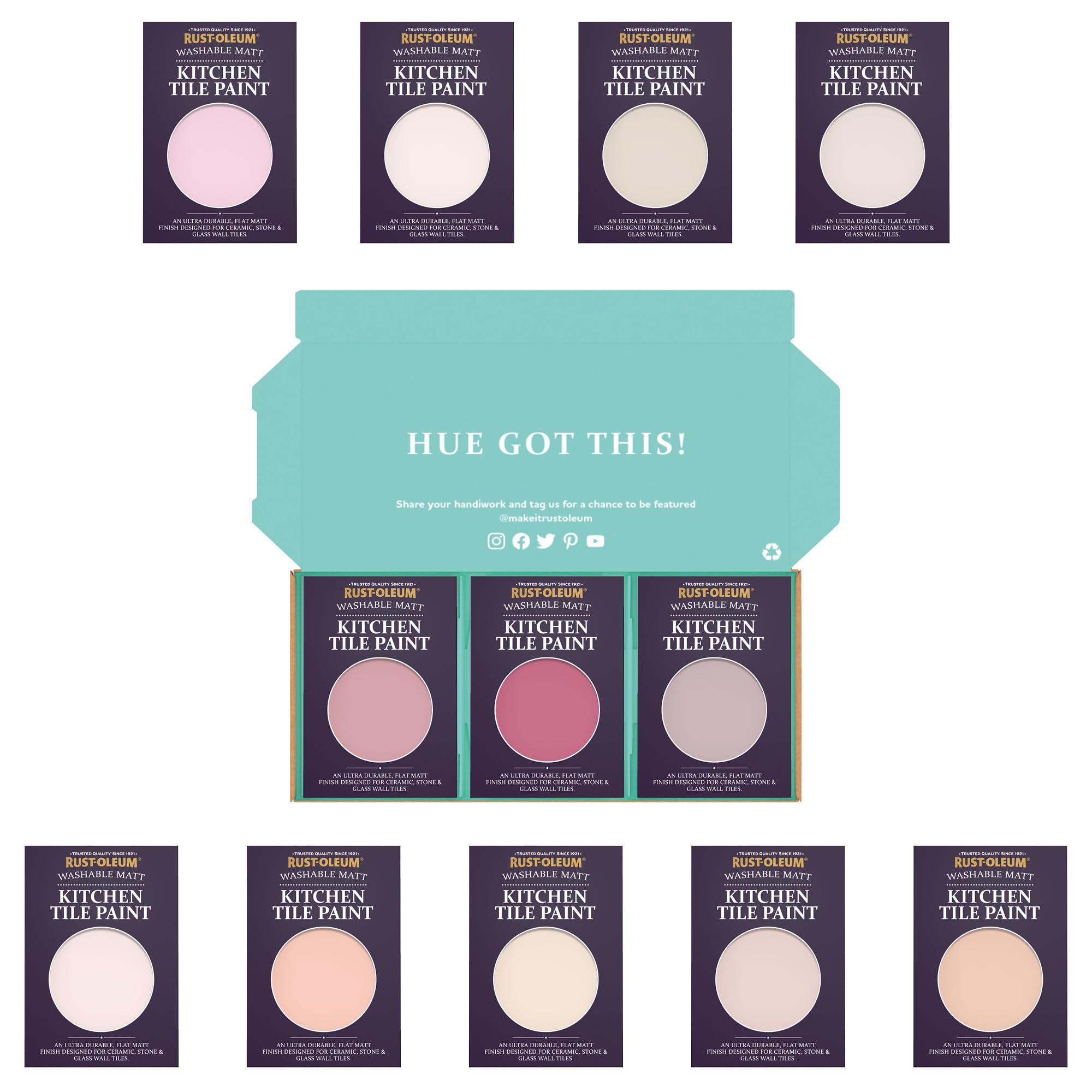 Rust-Oleum Kitchen Wall Tile Paint in Matt Finish – Sweet Pinks Tester Box