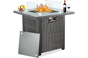 HTTH Propane Fire Pit: 50000 BTU Smokeless Steel Gas Fire Pit for Outdoor Patio