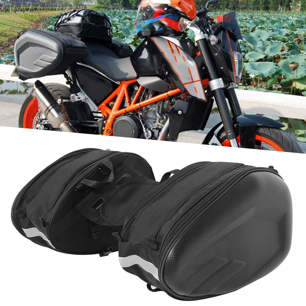 Luocute Torba Siodłowa Motocyklowa, Wodoodporny bagaż Hełm Bocznych 58L, Duża pojemność do Podróży, Jazdy na Rowerze, Motocross, Kempingu, z wodoodporną osłoną, do Aktywności na Zewnątrz