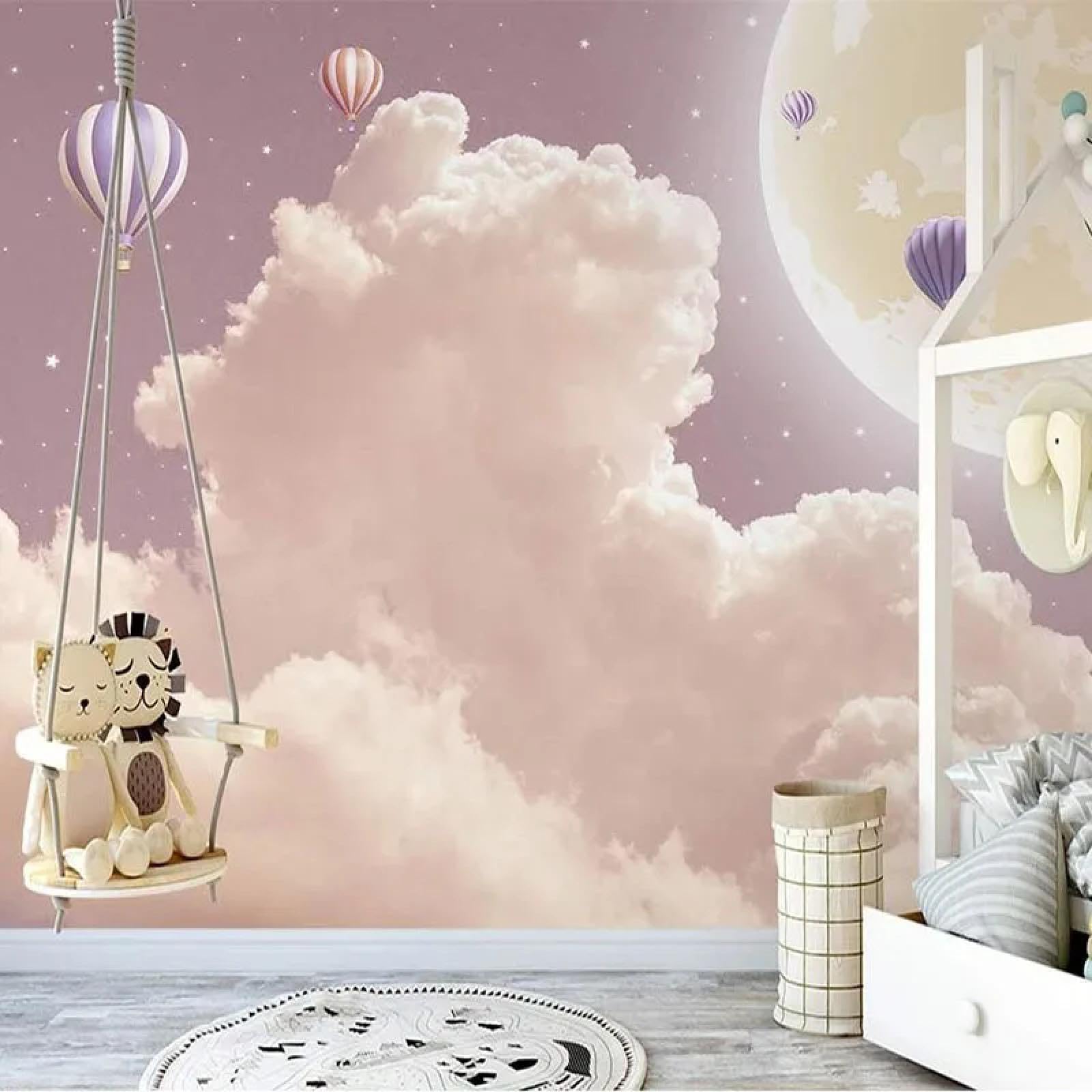 Décoration murale 3D nuage blanc et lune pour illuminer votre salon