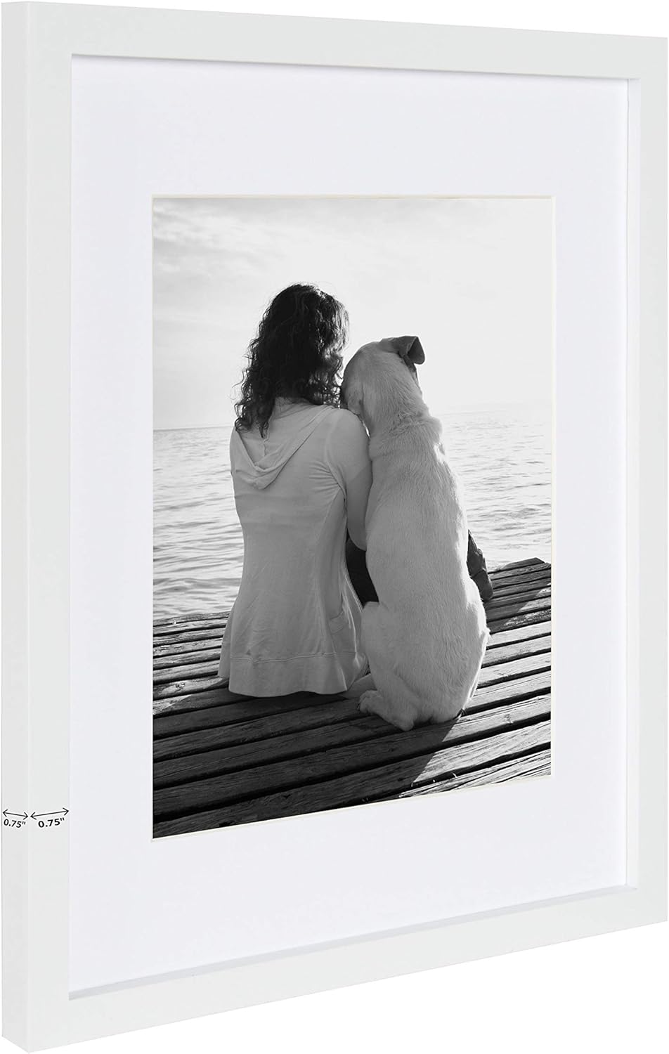 White Wood 11x14 Matted Picture Frame Set of 4
