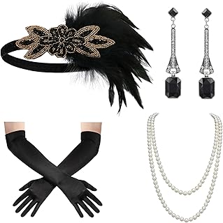 1920s Great Gatsby Accessories Set for Women, Flapper Headband Headpiece...