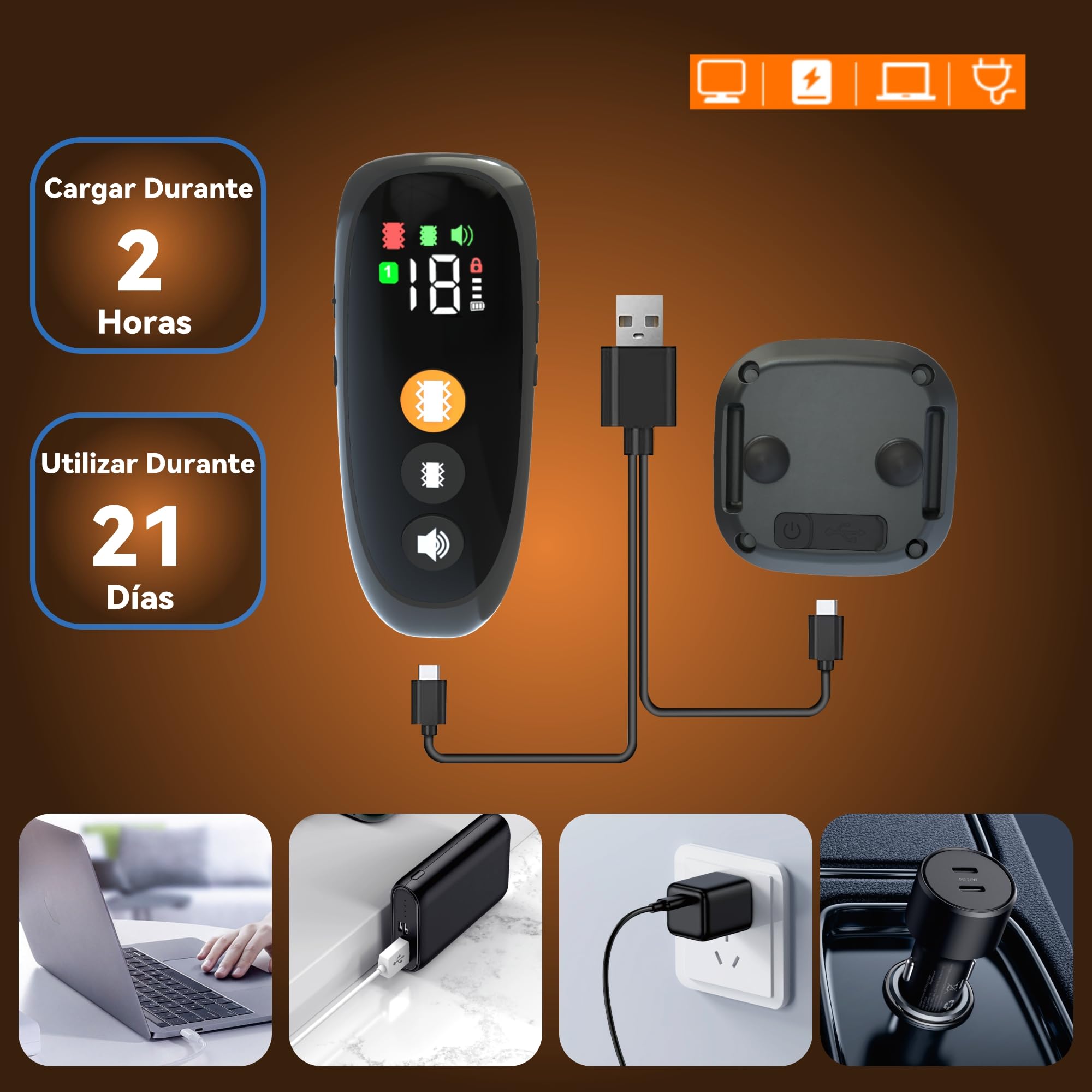 Collar de Adiestramiento para Perros,Collar Recargable con Rango de Control Manual 2000 Metros,4 Modos de Adiestramiento Efectivos Luz LED/Sonido/Vibración/Fuerte Vibración,Resistente al Agua IP67