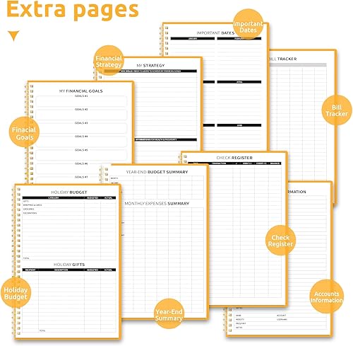 Miniatura 48 de Agenda de presupuesto, libro de presupuesto mensual con cuaderno de seguimiento de gastos, organizador de facturas sin fecha y planificador