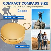Vista 2 de Dunzy Camping Survival Compass Glow in The Dark Metal Pocket Compass for Hiking Military Navigation Tool for Hiking Hunting Climbing Camping Party