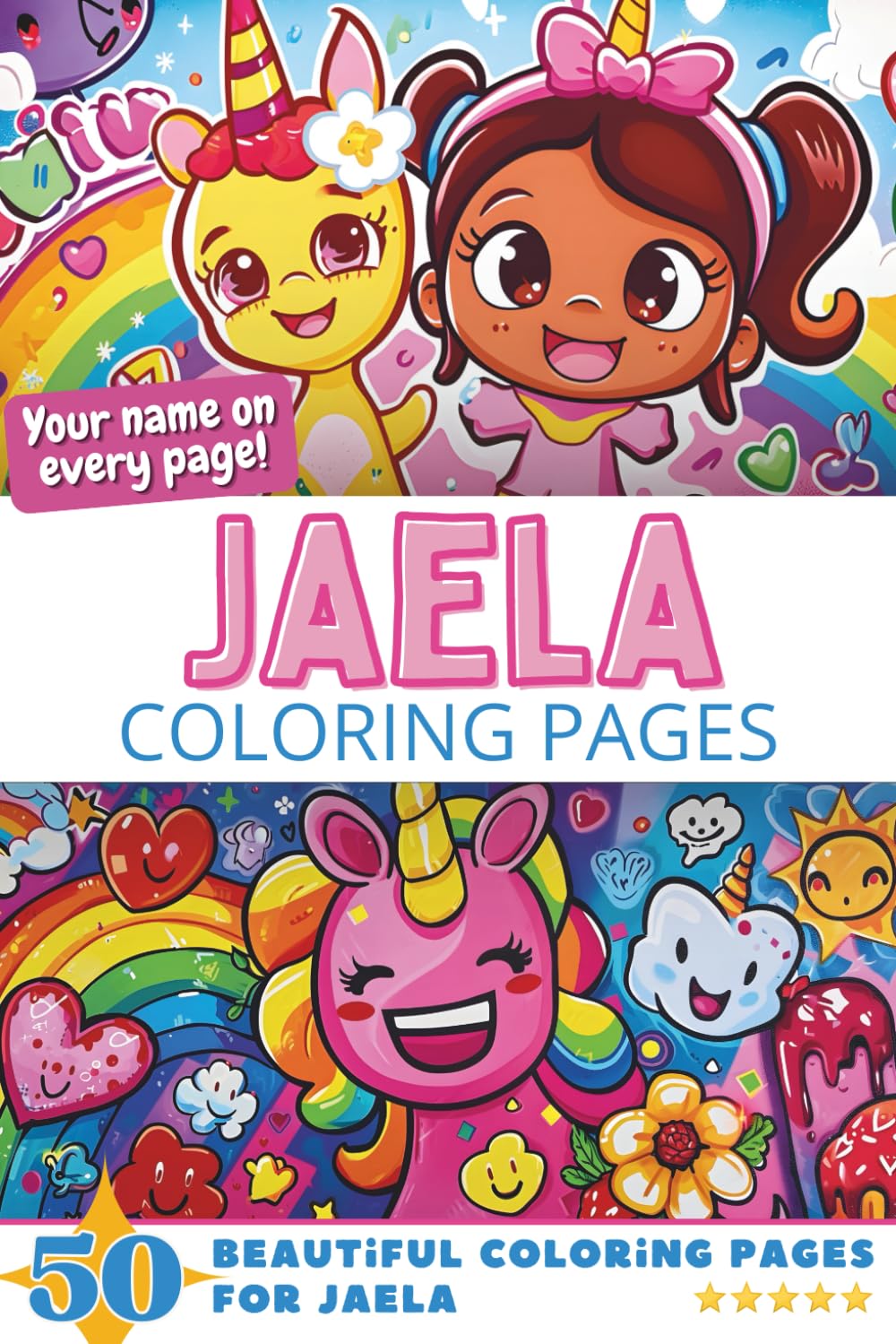 Jaela Coloring Pages: Wow-Effect! Your name on every page - Jaela coloring book - 6x9" - 50x Jaela coloring page - Fantastic Gift
