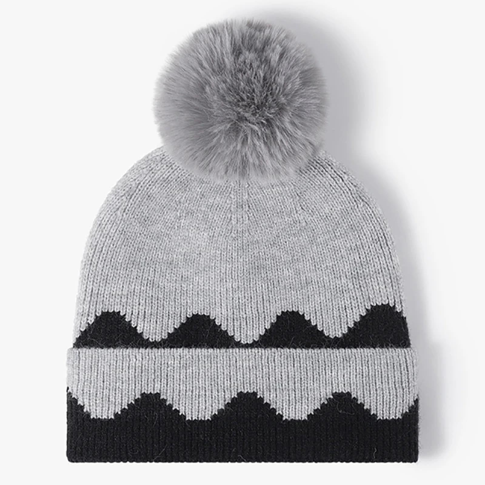 Casquettes Bonnets Chapeaux Bonnet Tricoté Bonnet Chapeau Bonnet Tricoté Chaud d'hiver pour Femme, Bonnet À Pompon, Chapeau À Boule, Bonnet À La Mode, Bonnet À Pull