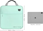 MoKo Bouchon à glissière, 2 1 cm 3 Binder à bague avec fermeture éclair,500 Bouteilles à glissière de capacité avec sangle d'épaule & Poignée, Multi-Pocket Zipper Binder Organisateur pour l'école moyenne, Mint Green