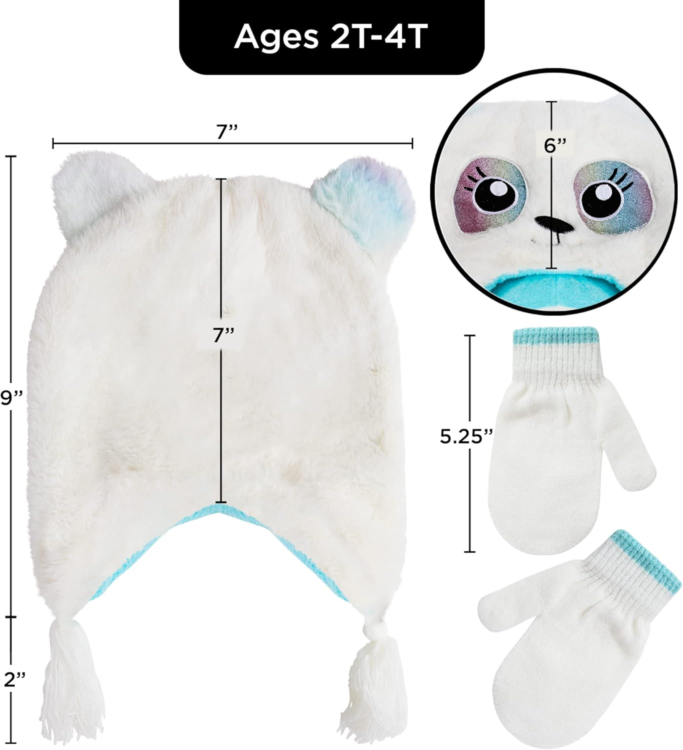 Toddler Winter Hat and Gloves Set for Ages 4-7 or Boys & Girls Winter Hat & Toddler Mittens Ages 2-4 - Image 5