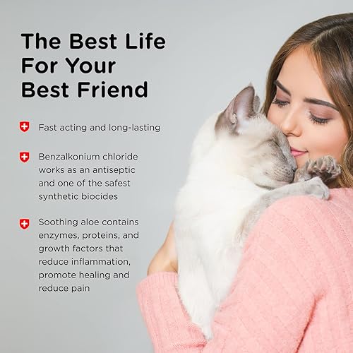 Miniatura 5 de Nutri-Vet Spray antimicrobiano para heridas para gatos  Formulado para calmar la piel con aloe y vitamina E  Ayuda a promover la curación y reducir