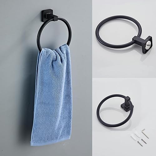 Miniatura 5 de Juego de 4 piezas de accesorios de baño de acero inoxidable para montaje en pared, toallero de mano, toallero, ganchos para toallas, soporte para
