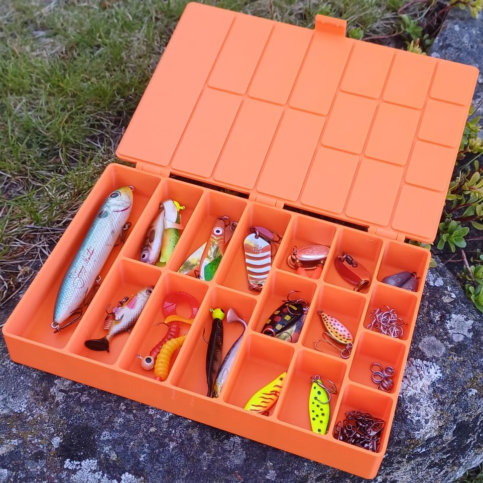 Estojo de Pesca Duplo com Divisórias – Caixa Organizadora Box para Iscas Artificiais e Anzóis