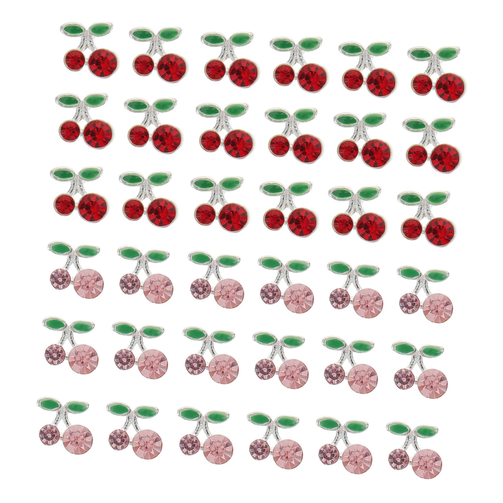 POPETPOP 108 Piezas Pegatinas De Uñas De Cereza Pedrería De Manicura De Cereza Rebanadas De Uñas Encantos De Arte De Uñas De Cereza Encantos De Uñas Astillas De Uñas 3d Aleación Clavo