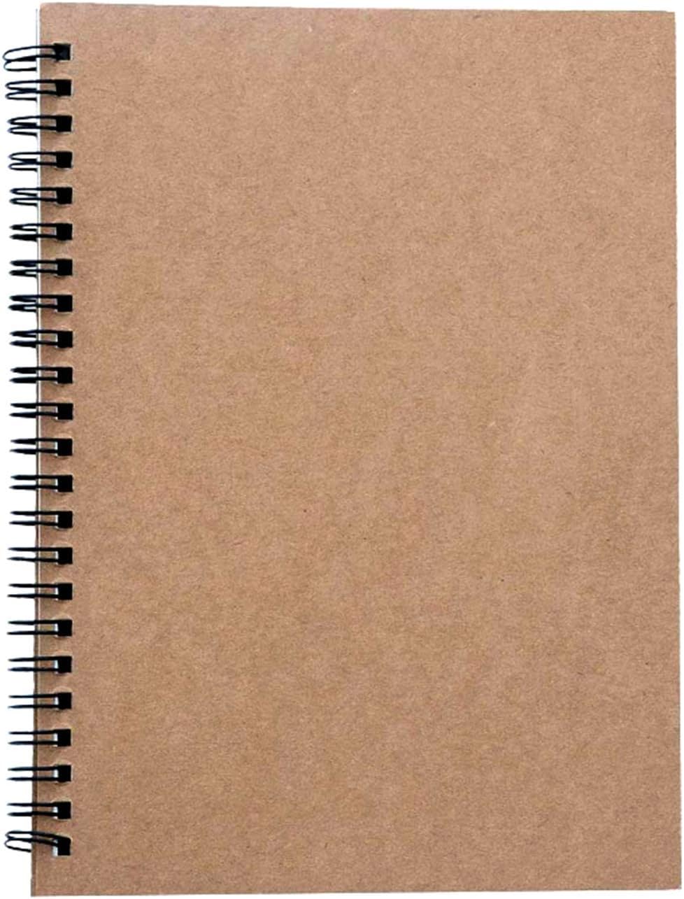Yansanido Spiral Notebook, 4 Pcs A5 Brown Craft Softcover 8mm Ruled 60 Sheets -120 Pages Journals for Study and Notes (4PCS Brown Lined) image 5