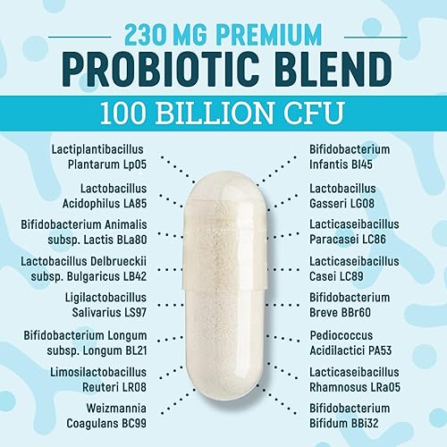 Miniatura 3 de Nature's Physician Probióticos - 100 mil millones de UFC - 16 cepas + prebióticos - El mejor suplemento probiótico para mujeres y hombres - Apoya la