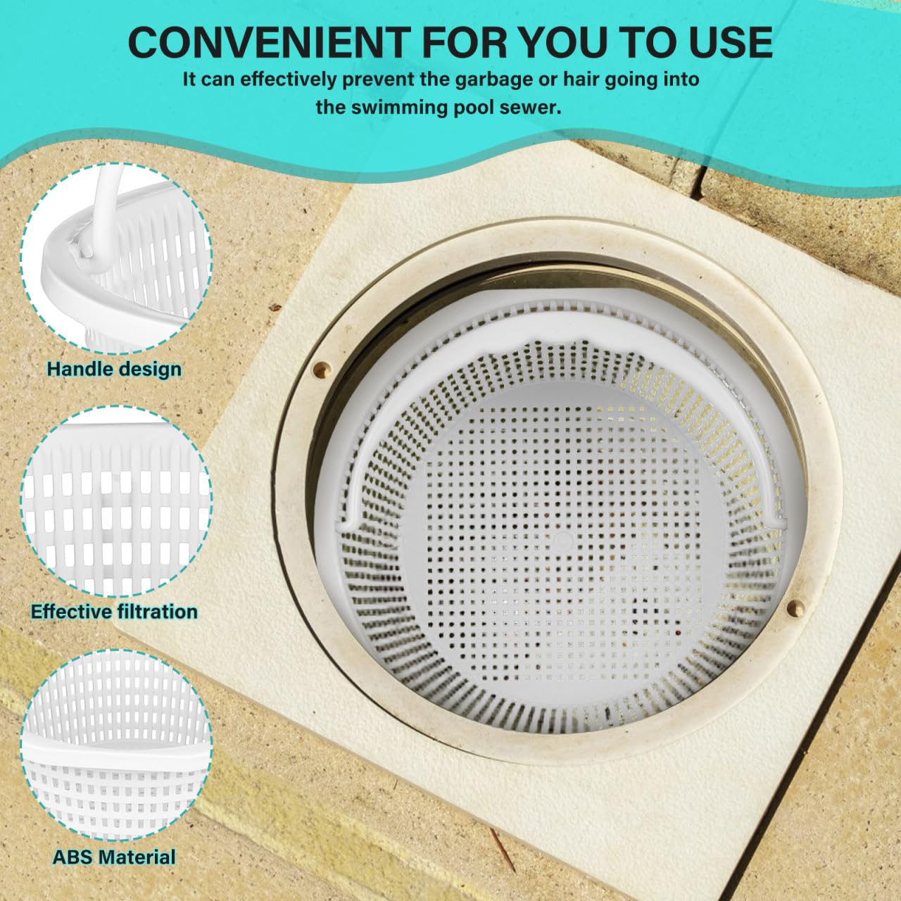 BESTonZON Cesto Skimmer para Piscina de 20 cm, Canastilla de Filtro de Piscina Grande, Recambio de Cesta de Skimmer para Filtración de Hojas y Desechos, Accesorio de Bomba Duradero