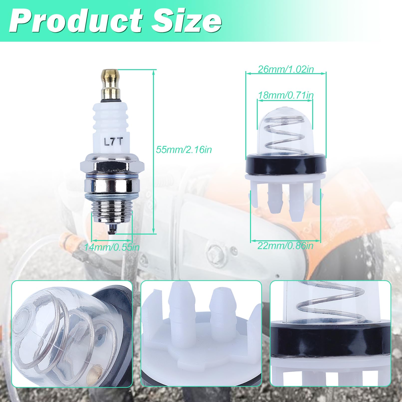 Adefol Tuyau De Carburant Filtrer La Ligne Poire D'amorçage Bougie D'allumage Kit Pour Tronçonneuse Stihl TS410 TS420 Pièces De Rechange Pour 4238350 6201