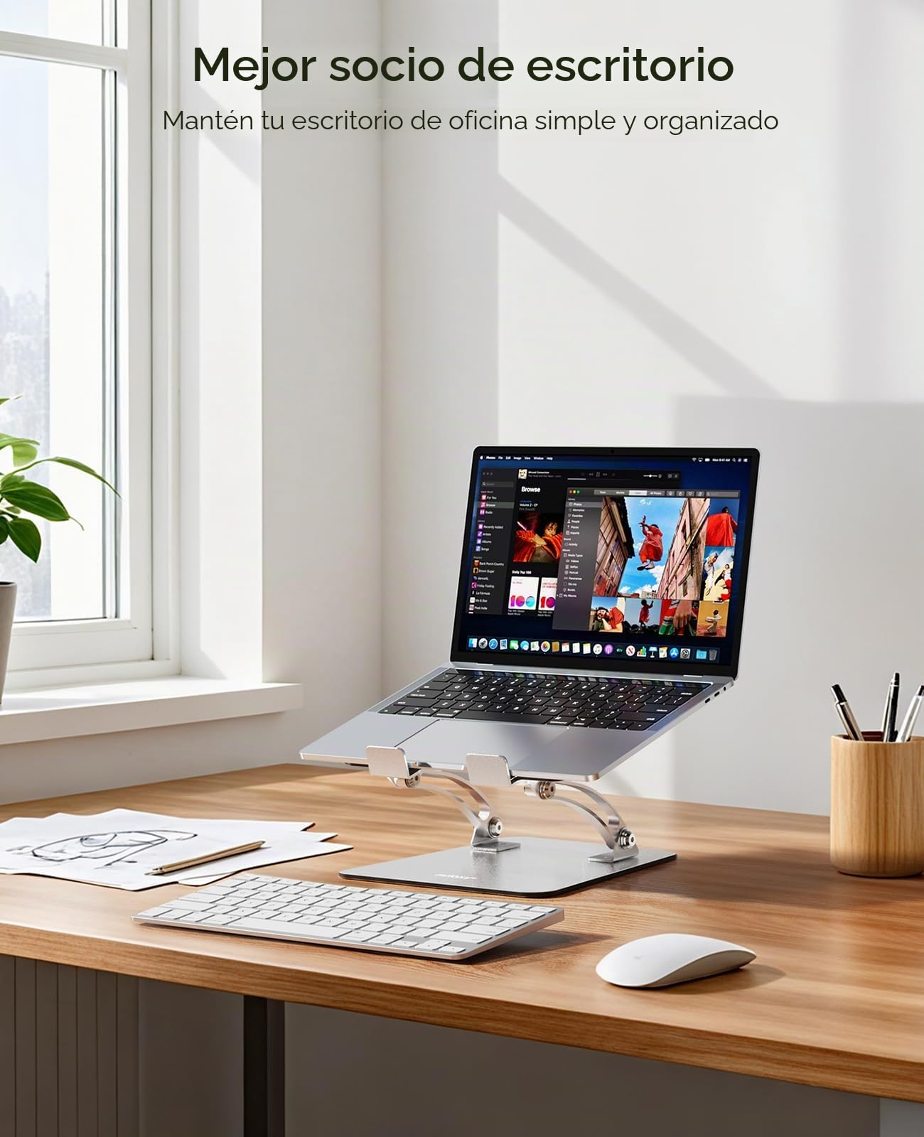 Nulaxy Soporte Portátil Ordenador, Ergonómico Laptop Stand, Soporte Ajustable para Portátil de Aluminio Compatible con MacBook, Air Pro y Otras Computadoras Portátiles de 10-17 Pulgadas