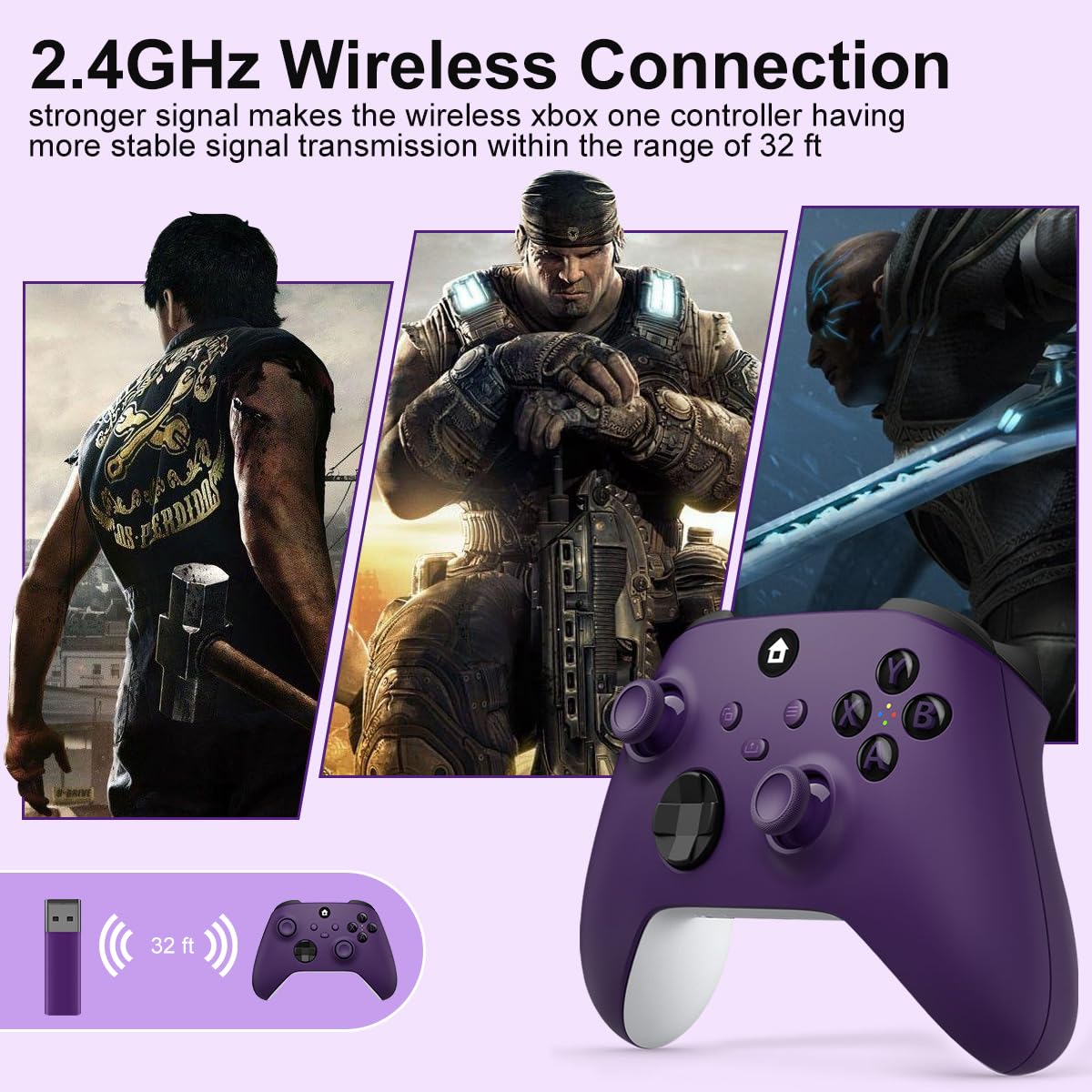 HEDYDK For Xbox One Controller,Xbox Wireless Gaming Controller Compatible with Xbox Series X|S, Xbox One, Windows PC,Purple — view 4