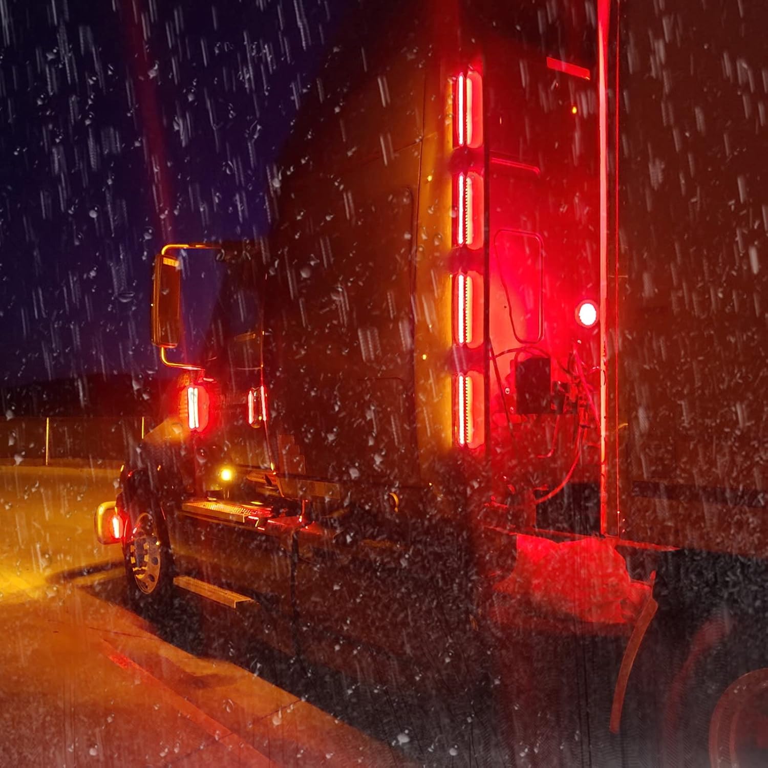 Partsam 2Pcs 12" Double Face Chrome Trailer Tail Light Bar - 55 LED Triple Face Stop, Turn, Side Marker & Auxiliary Lights with Clear Lens, Surface Mount