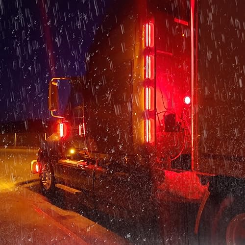 Miniatura 3 de Partsam Barra de luz trasera de doble cara de 12 pulgadas, barra de luz trasera de doble cara, bisel cromado, luces indicadoras de marcador lateral,