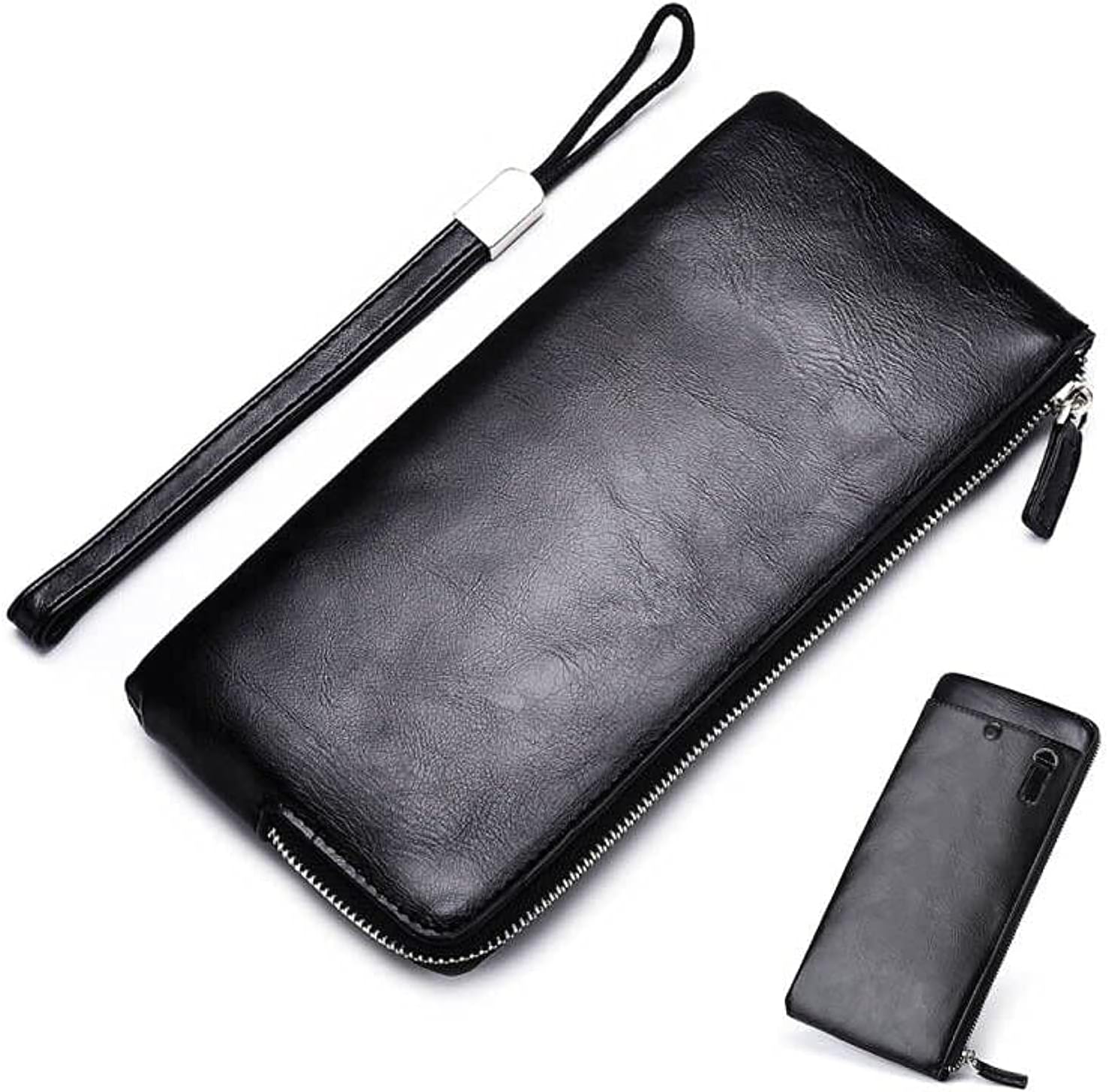 SosimcotyMen's Wallet Zipper Mobile Phone Bag Ultra-thin Wallet Large Capacity Cell Phone Case Multi-card Slot Card Case for Male Use