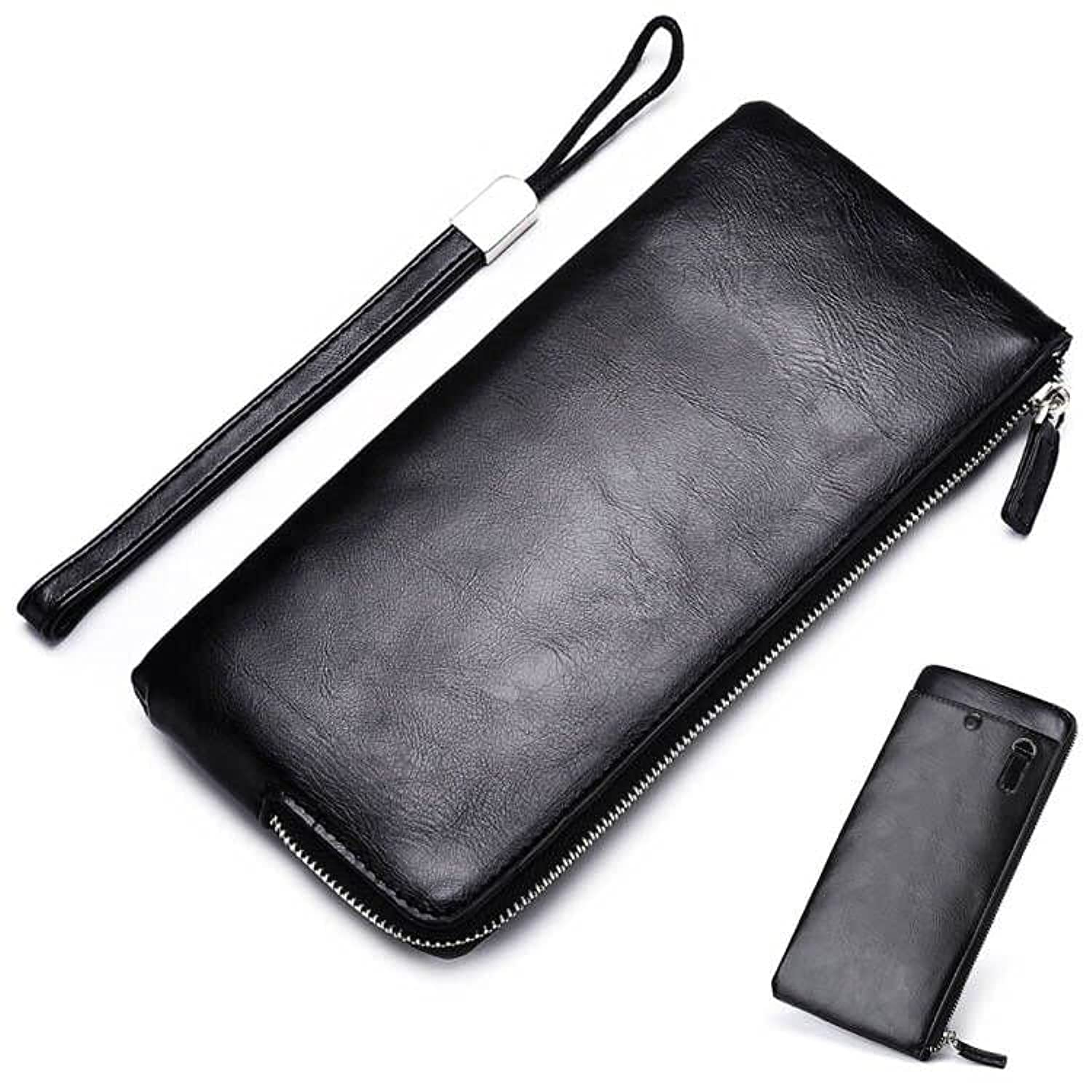 SosimcotyMen's Wallet Zipper Mobile Phone Bag Ultra-thin Wallet Large Capacity Cell Phone Case Multi-card Slot Card Case for Male Use