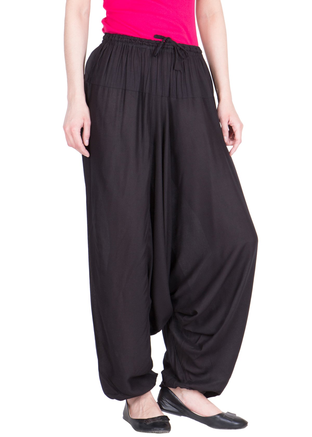 LUJOSO Women's Regular, Loose Fit Rayon Palazzo (LUJ2018TRN_16_Black_02_Black_Free Size) 2